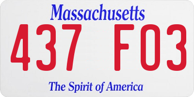 MA license plate 437FO3