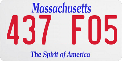 MA license plate 437FO5