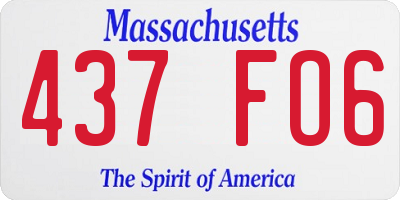 MA license plate 437FO6