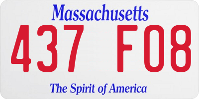 MA license plate 437FO8