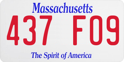 MA license plate 437FO9