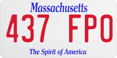 MA license plate 437FP0