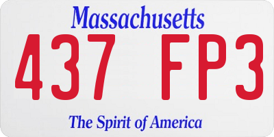 MA license plate 437FP3
