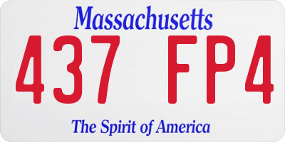 MA license plate 437FP4