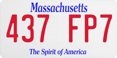 MA license plate 437FP7