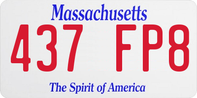 MA license plate 437FP8