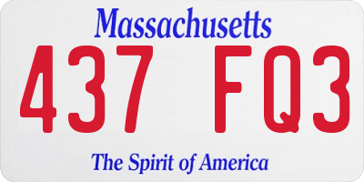 MA license plate 437FQ3