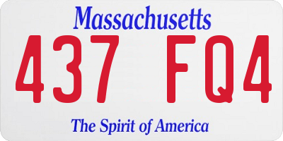 MA license plate 437FQ4