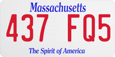 MA license plate 437FQ5