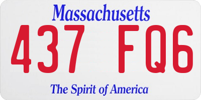 MA license plate 437FQ6