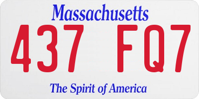 MA license plate 437FQ7