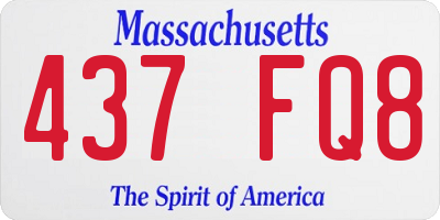 MA license plate 437FQ8