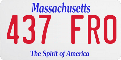 MA license plate 437FR0