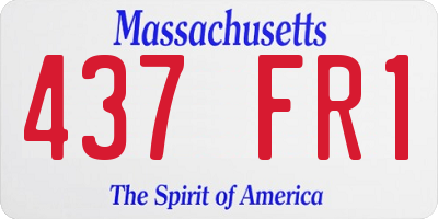 MA license plate 437FR1