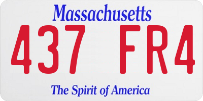 MA license plate 437FR4