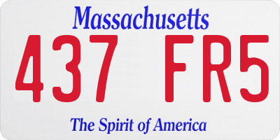 MA license plate 437FR5