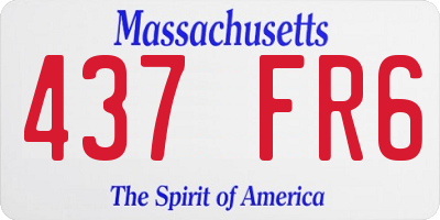 MA license plate 437FR6