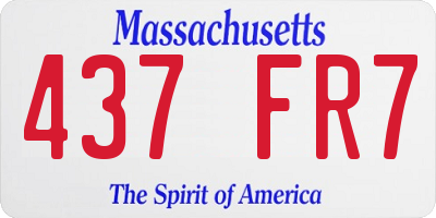 MA license plate 437FR7