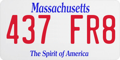 MA license plate 437FR8