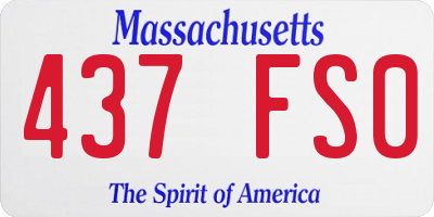 MA license plate 437FS0
