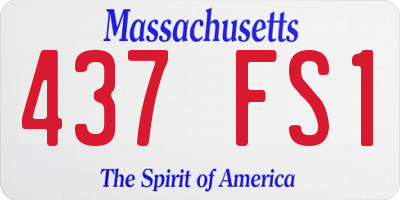 MA license plate 437FS1