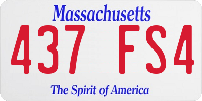 MA license plate 437FS4