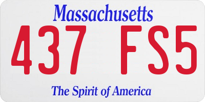 MA license plate 437FS5