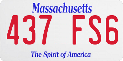 MA license plate 437FS6