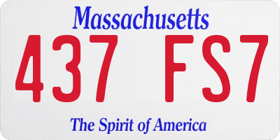 MA license plate 437FS7