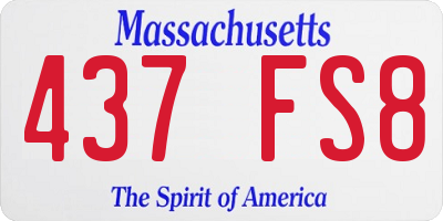 MA license plate 437FS8