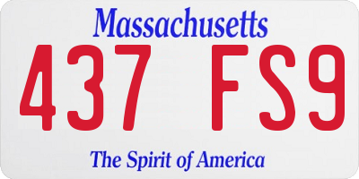 MA license plate 437FS9