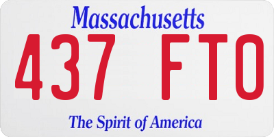 MA license plate 437FT0