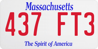 MA license plate 437FT3