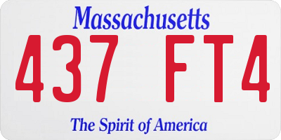 MA license plate 437FT4