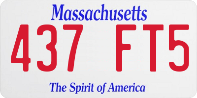 MA license plate 437FT5