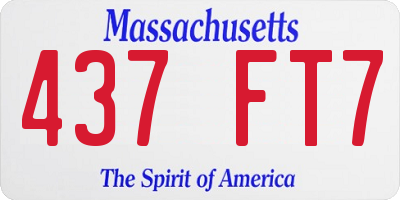 MA license plate 437FT7