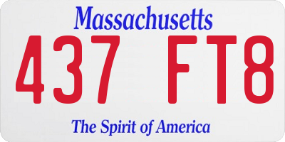 MA license plate 437FT8