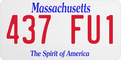 MA license plate 437FU1