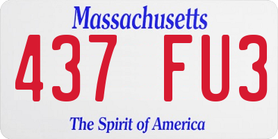 MA license plate 437FU3