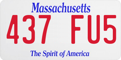 MA license plate 437FU5