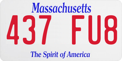 MA license plate 437FU8