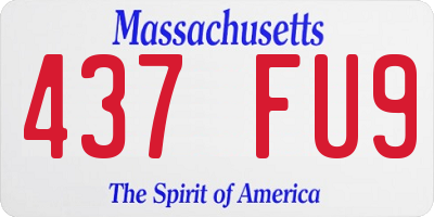 MA license plate 437FU9