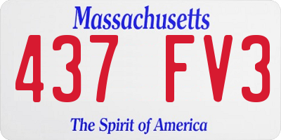 MA license plate 437FV3