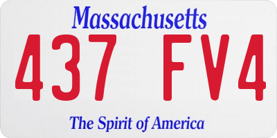 MA license plate 437FV4