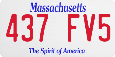 MA license plate 437FV5