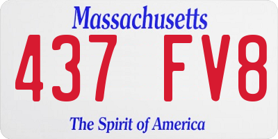 MA license plate 437FV8