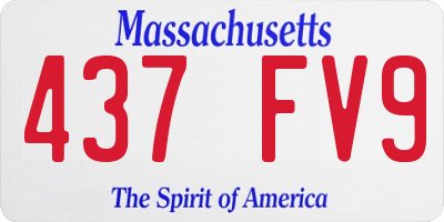 MA license plate 437FV9