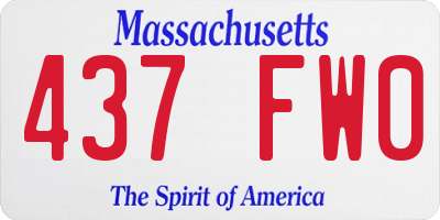 MA license plate 437FW0