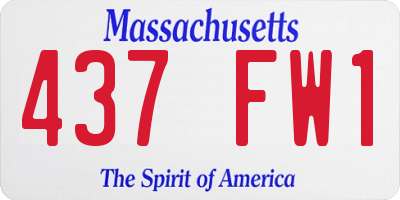 MA license plate 437FW1