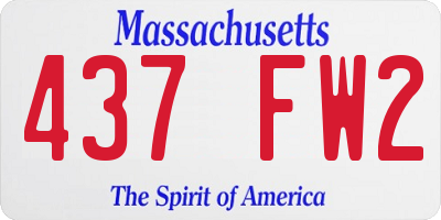 MA license plate 437FW2